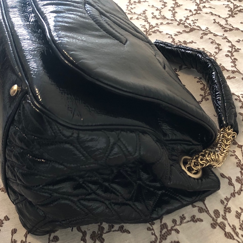 Chanel black patent leather rock chain accordion - Picture 5 of 16